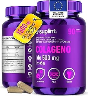 Suplemento de Colágeno Hidrolisado 500 MG com Ácido Hialurônico e Vitamina C | Complexo para Cabelo, Pele & Unhas | Suplementos Peptídicos para Suporte de Articulações e Ossos para Homens e Mulheres