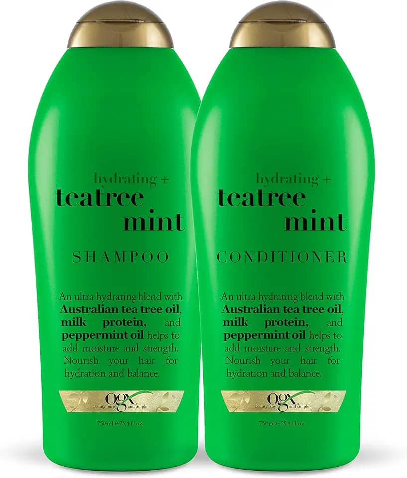 OGX Hydrating + Tea Tree Mint Shampoo & Conditioner, 25.4 Ounce (Set of 2)