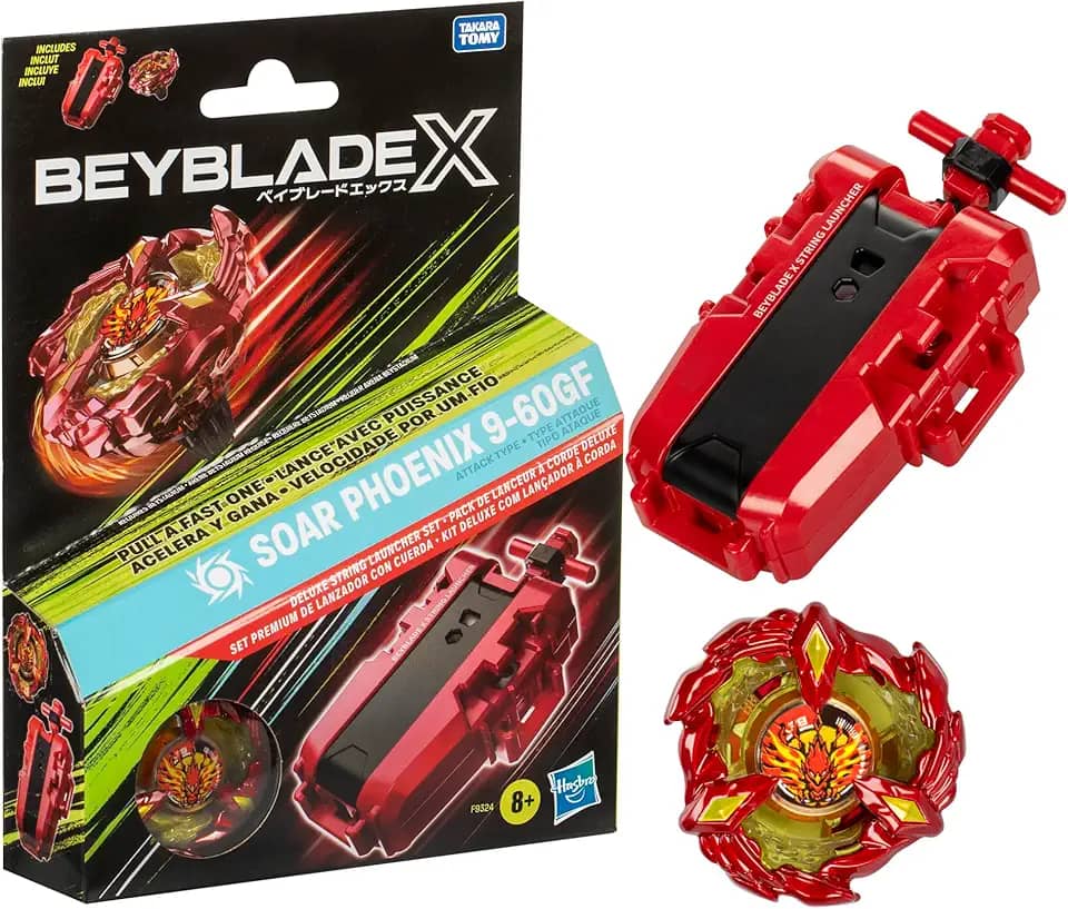Pião e lançador Beyblade X Soar Phoenix 9-60GF - Kit premium com pião de giro à direita