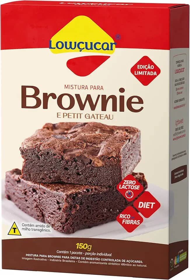 Lowçucar Mistura para Brownie e Petit Gateau Zero Lactose 150g