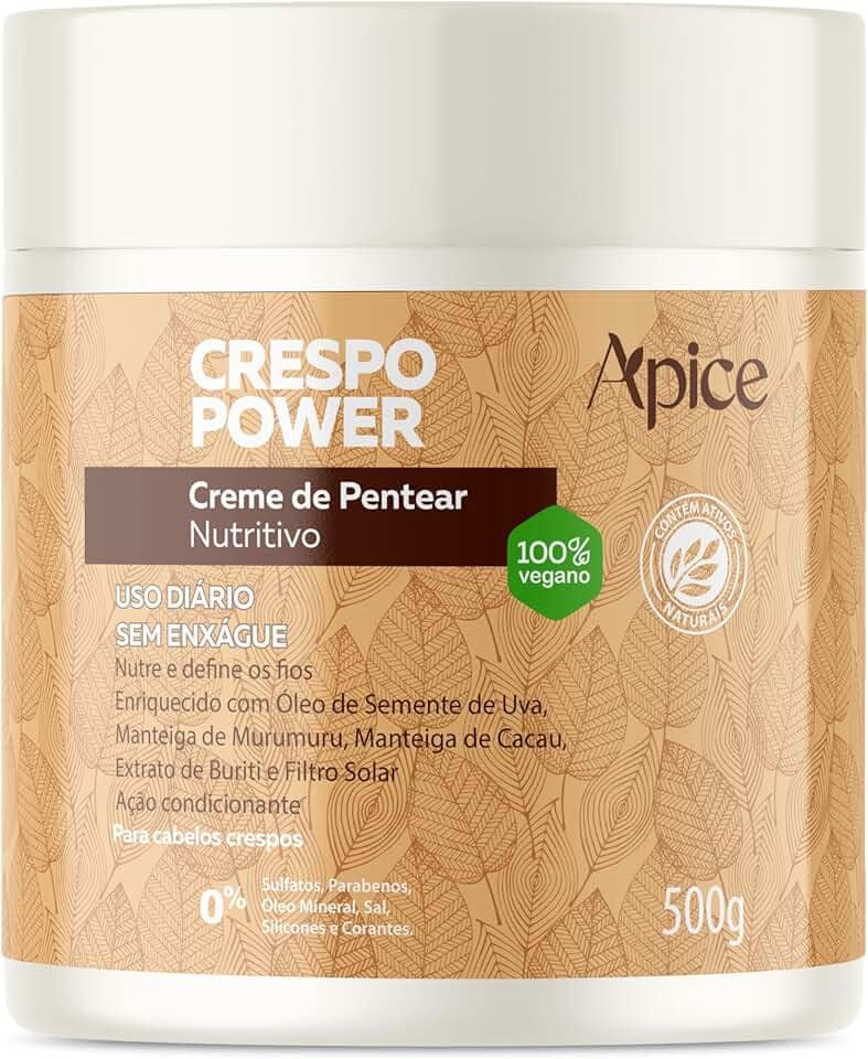 Ápice Creme de Pentear Nutritivo Crespo Power | Hidratação, Nutrição e Definição para Cabelos Crespos | 500g