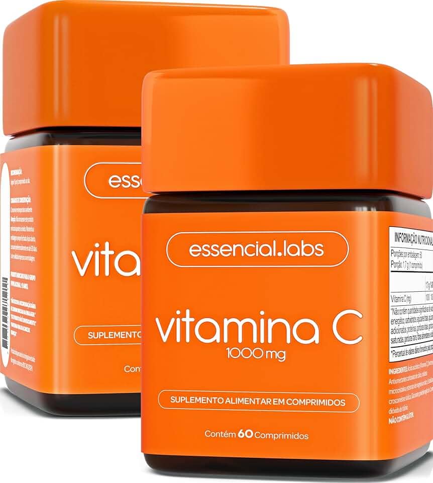 02 POTES DA VITAMINA C 1000mg - FÓRMULA 100% PURA E CONCENTRADA - 120 DOSES
