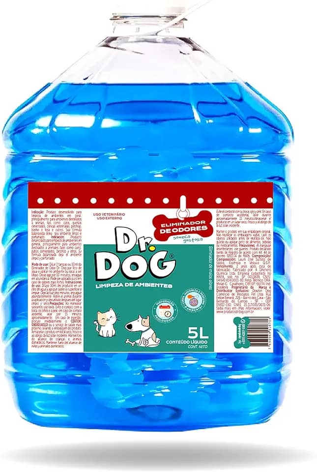 Elimina Odores PET Dr. Dog 5 litros – Antibac Concentrado - Limpeza Segura para Quintal, Garagem, Clínicas e Caixa de Areia - Aroma Suave Bamboo OU Capim Limão (Bamboo, suave e delicado)