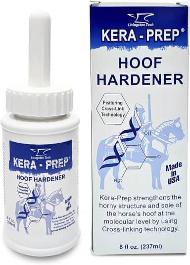 Endurecedor de casco Kera Prep para cavalos – Cuidados direcionados para cascos para reforçar a estrutura do casco no nível molecular – Repele a umidade, restaura a elasticidade e prepara o selante