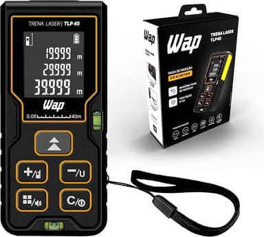 WAP Trena Digital a Laser TLP 40, Tela LCD e Desligamento Automático, 40 Metros, Resistente à Água e Impactos Baixos