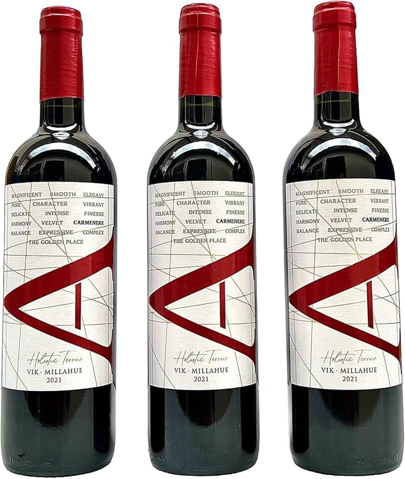 Vinho Vik A Carmenere Chileno | Kit com 3 Garrafas | Oferta