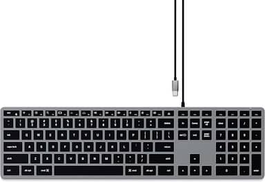 Satechi Teclado Slim W3 Iluminado com Cabo e Keypad Numérico - Teclas Iluminadas e conexão USB-C - Para M2/ M1 MacBook Pro/Air, M2/ M1 iPad Pro/Air, M2 Mac Mini, iMac M1