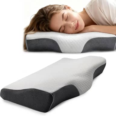 Travesseiro Cervical Ortopédico,almofada de pescoço,Travesseiro Ergonômico,Anti ácaro, anti fungo e anti bactéria Viscoelástico,55cm x 35cm