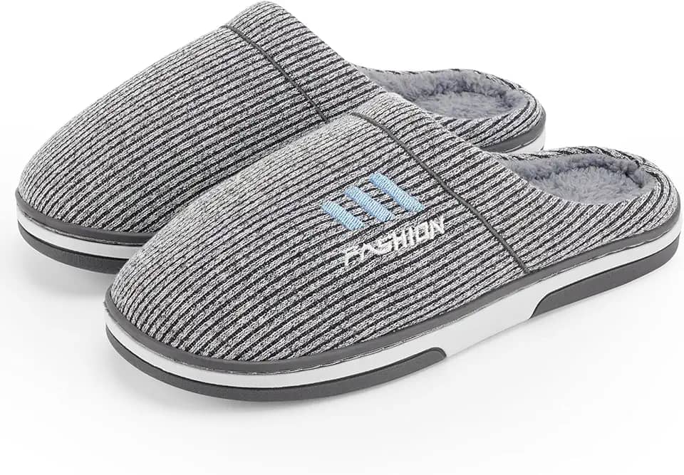Chinelos Quentes de Pelúcia para Homens com Solado Antiderrapante - Super Confortáveis e Duráveis, Presente Aconchegante para Homens, Pai e Namorado