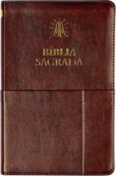 Bíblia Sagrada Slim ACF, Luxo, Couro-Soft , marrom, com bolso