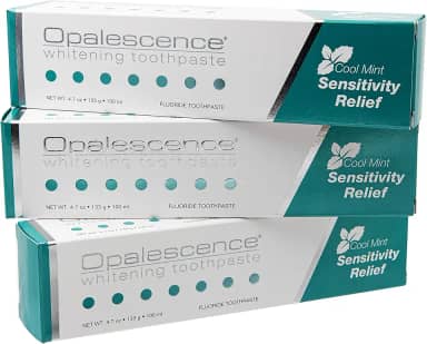 Opalescence Creme dental clareador para dentes sensíveis – higiene oral, sabor menta, sem glúten – pacote com 3