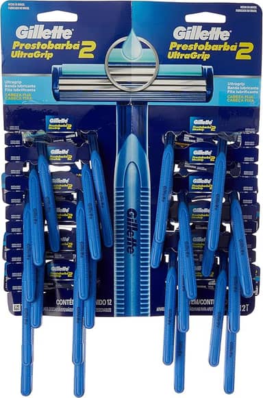 Aparelho Barbear Prestobarba Ultragrip Cartela, Azul, Gillete, 24 unidades