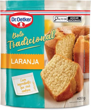 Dr. Oetker Bolo Tradicional Sabor Laranja, Fácil Preparo, Mistura Pronta para Massa, Sobremesa Fofinha e Saborosa, 400g