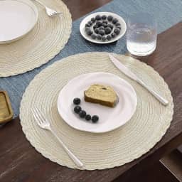 Kit 8 Peças Sousplat Redondo Jogo Americano Bege 38x38cm (8)