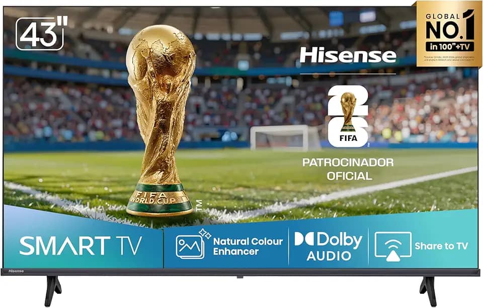 Hisense Smart TV FHD 43" Polegadas 43A4NV com HDR10, DTS Virtual X, Compatibilidade Alexa e Google Home