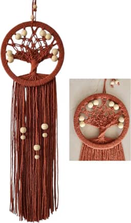 Filtro dos Sonhos Árvore da Vida, Macramê, Decoração, Móbile peq.