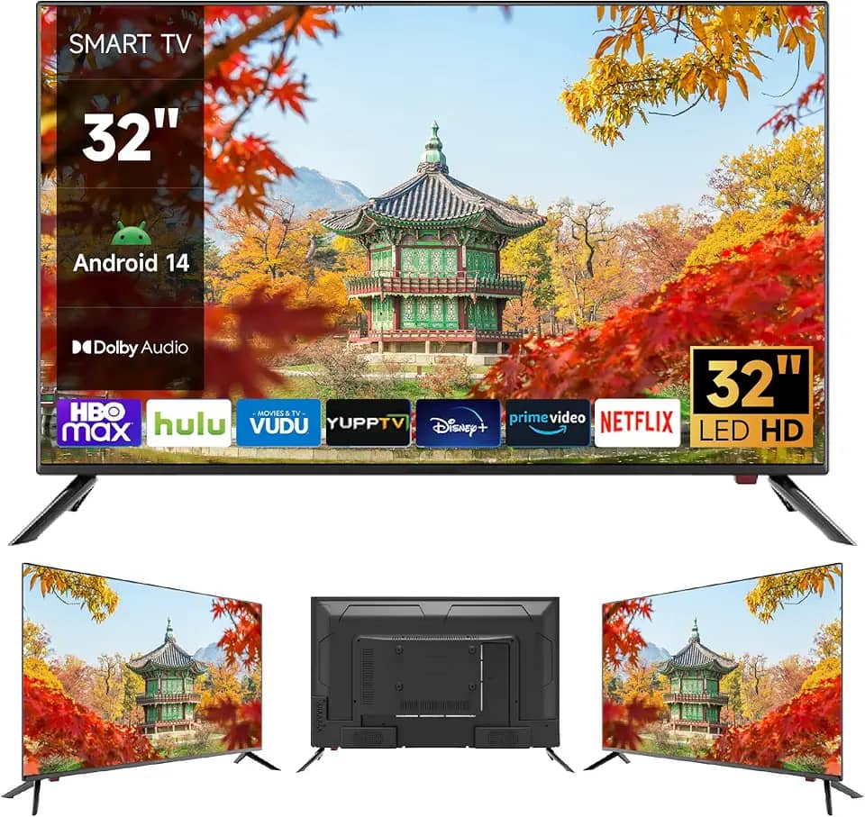 Smart Tv 32" HD | Android 14 | 2 HDMI + À Prova de Umidade | Wi-fi 100/240v