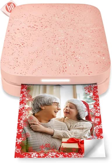 HP Sprocket — Impressora fotográfica instantânea portátil de 5 x 7,6 cm (blush) impressa imagens em papel Zink com suporte adesivo a partir do seu dispositivo iOS e Android.
