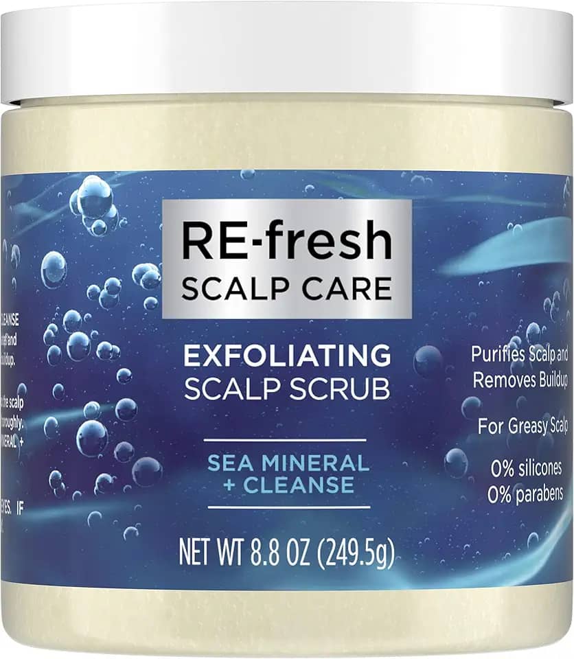 RE-fresh Esfoliante para o couro cabeludo – Esfoliante para o couro cabeludo – Mineral marinho + Cleanse (250 ml)