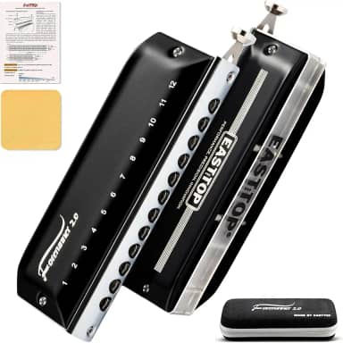 EAST TOP Gaita cromática para órgão bucal cromático ForreRunner 2.0, 12 furos, 48 tons, chave Eb cromática, para adultos, iniciantes e estudantes