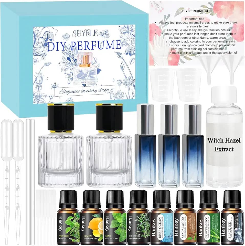 Kit de fabricação de perfume - faça você mesmo para fazer perfume para homens, faça seu próprio perfume com óleo essencial, frasco de spray, fabricante de fragrâncias masculinas, conjunto de