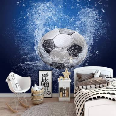 Papel de parede 3D papel de parede futebol foto fundo de TV mural de parede (188 x 139 cm, tecido de seda 3D)