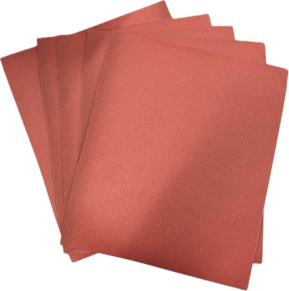 Lixa Grão 220 – Kit com 5 Folhas 22,5×27,5 cm – Acabamento Fino para Madeira, Massa, Gesso, Pintura e Reparos Rápidos