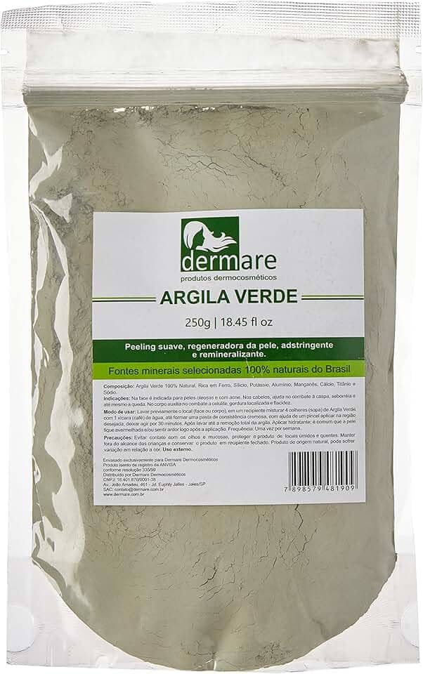 DERMARE Argila Verde Para Pele Oleosa 250G Dermare