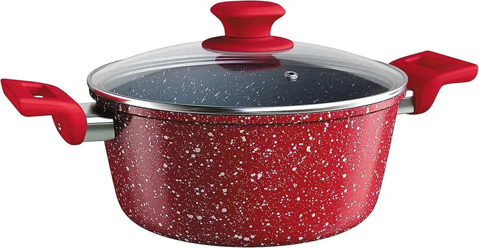 Euro Home - Caçarola 24 cm de Alumínio com Antiaderente ColorStone Volcano - ALU8655-VO