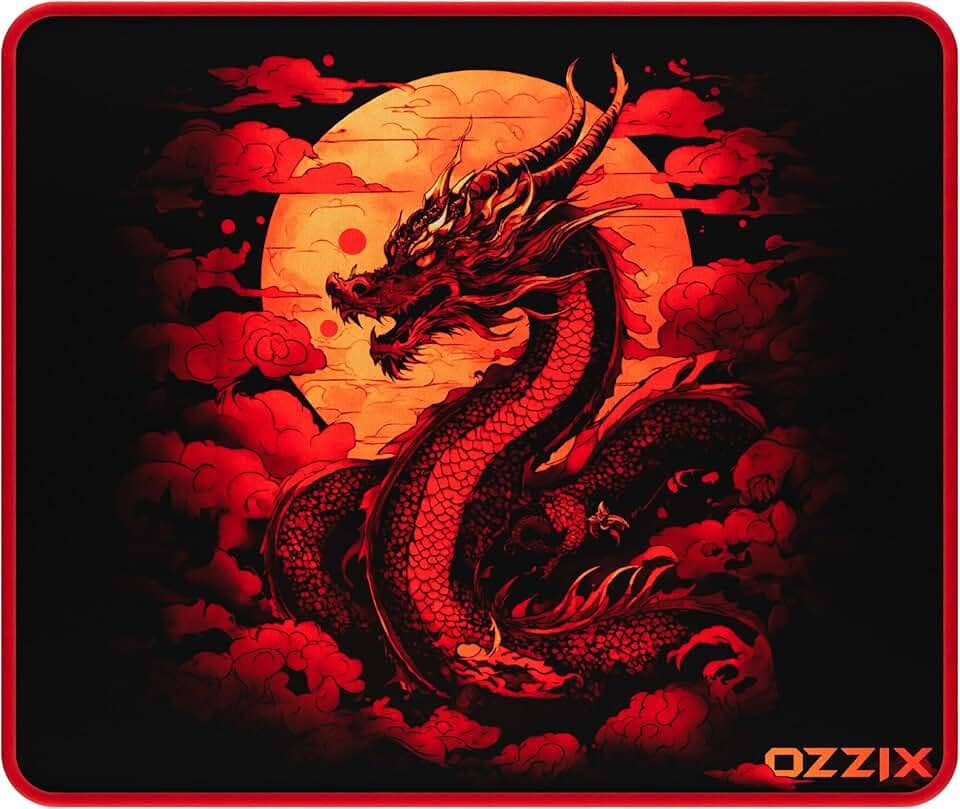 Mouse Pad Gamer Speed Premium Profissional Dragão Vermelho Presente Mousepad Japão Borda Costurada