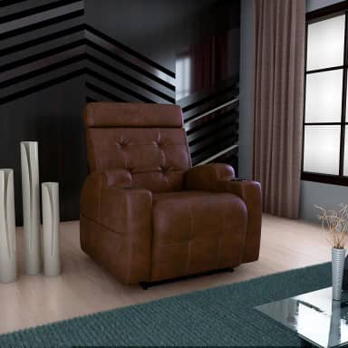 Poltrona Do Papai Reclinável Elétrica Com Usb e Porta Copos Cherokee (Corino Marrom)