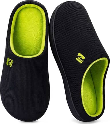 Pantufa masculina RockDove tipo tamanco, de espuma viscoelástica forrada com tecido sherpa