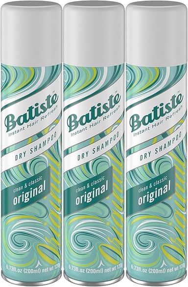 Batiste Shampoos Secos, Fragrância Original, 6,73 Fl Oz, Pacote com 3 (AD1162)