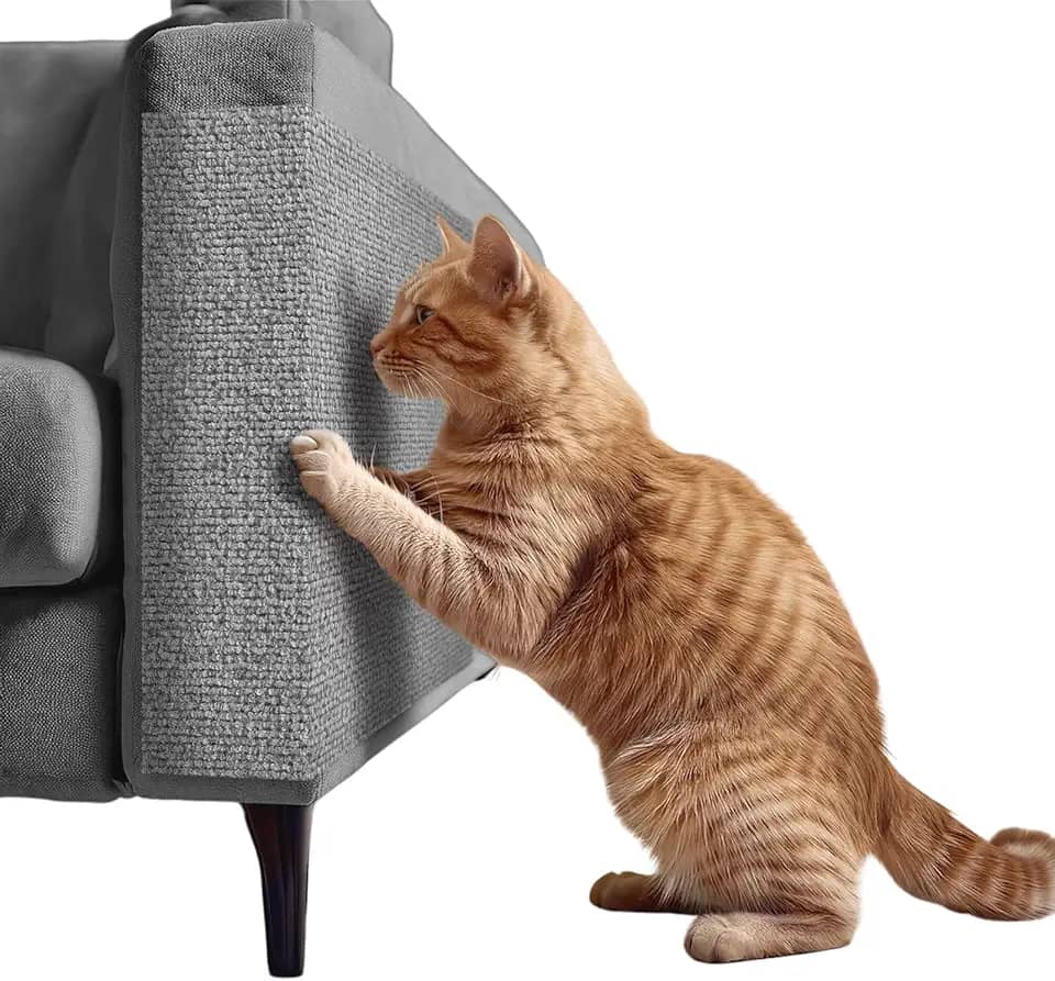 Arranhador Adesivo Premium Para Gatos- Sofá Cama Box 50x50cm (CINZA CLARO)