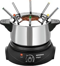 Panela Elétrica de Fondue, Mondial, Preto/Prata, 1200W, 110V - FD-02