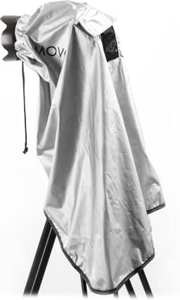 Capa de chuva para câmeras DSLR, lentes e tripé Movo CRC03 extra longo (cinza metálico)
