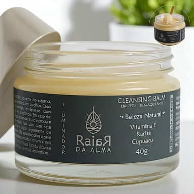 Cleansing Balm - Demaquilante e Limpeza Facial, com Vitamina E, Karité, Cupuaçú e Óleos Essenciais - Purifica, Nutre e Revitaliza. Natural e Vegano.