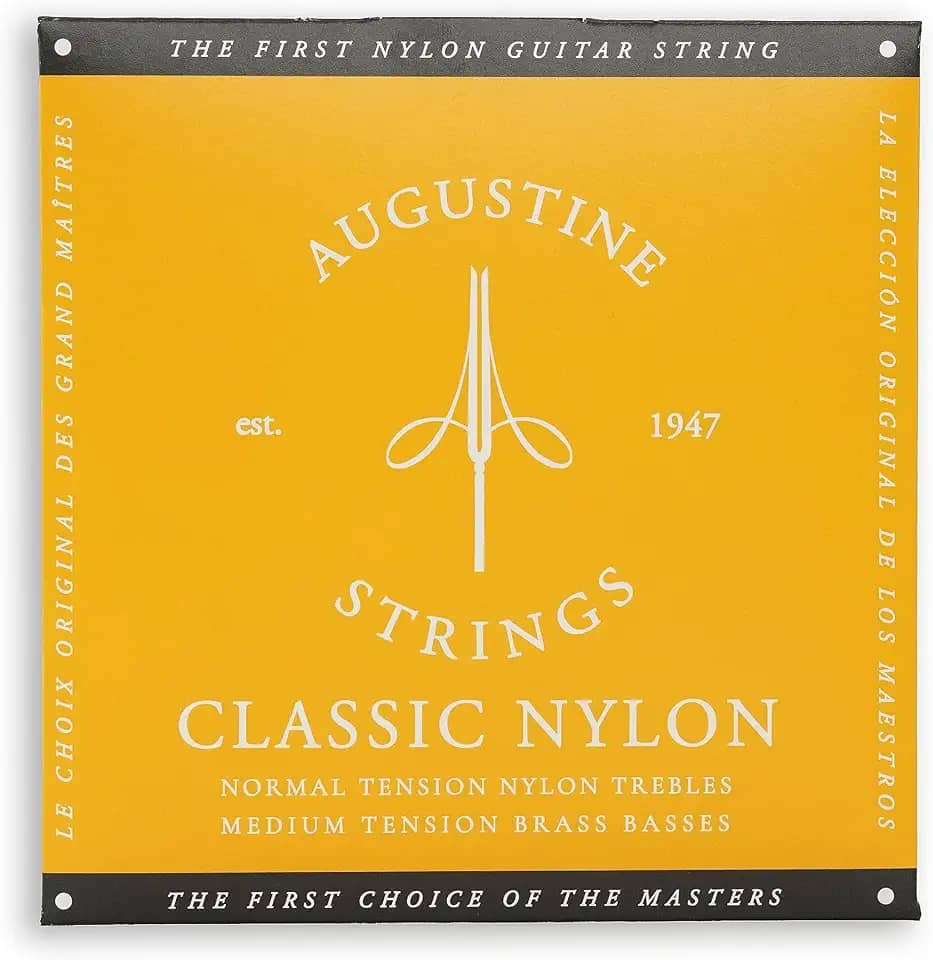 Augustine Strings Classic Gold - Cordas de guitarra clássica de tensão média - A corda de nylon original - 1 conjunto