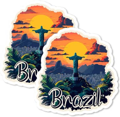 Ímã de geladeira de lembrança do Brasil, pacote com 2 unidades, vinil para lembrança, presente, geladeira, geladeira, lava-louças, ID 44999