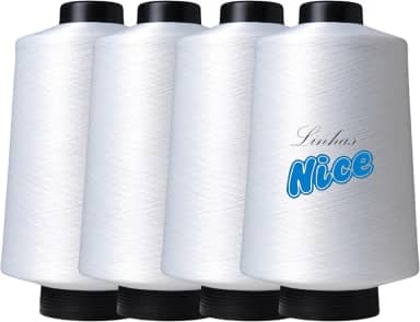 Kit 4 Fio 500G Cada - Preto, Branco - Para Costura Em Maquina Overloque (BRANCO)