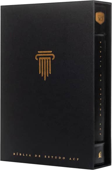 Bíblia de Estudo ACF, Couro-soft preto | Com comentários da King James Study Bible