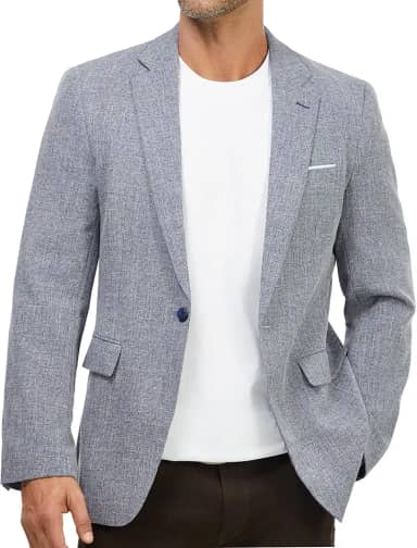 Blazer masculino casual esportivo leve com um botão