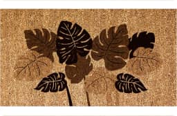 CAPACHO FIBRA DE COCO RT 60X33CM FOLHAGEM MARROM