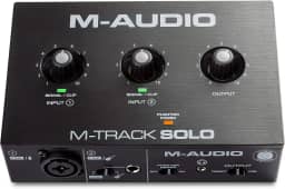 M-Audio M-Track Solo – Interface de Áudio USB para Gravação, Streaming e Podcasting com Entradas XLR, Line e DI, além de um Pacote de Software Incluído