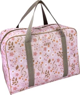 Bolsa de Viagem com Estampa Floral, Rosa e Bege, BV6459