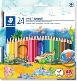 Lápis de Cor Aquarelável, Staedtler, Noris, 144 10NC2412, 24 Cores