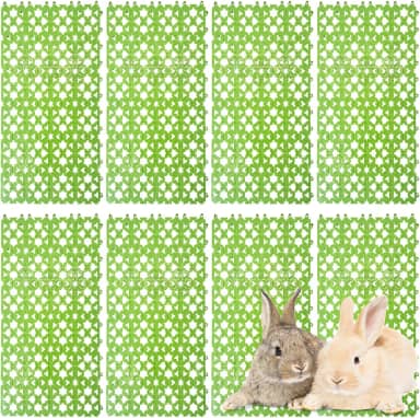 kathson 8 peças tapete de gaiola de plástico para pés de coelho tapetes de água com vazamento de coelho para animais de estimação, gatos, cães, hamster, rato, chinchila, porquinho-da-índia e outros