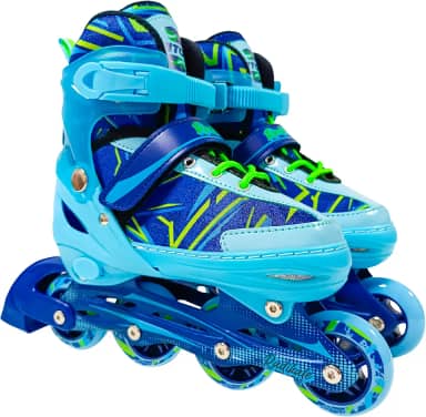 Patins Inline Play Azul - Ajustável 34 á 37 - Unitoys