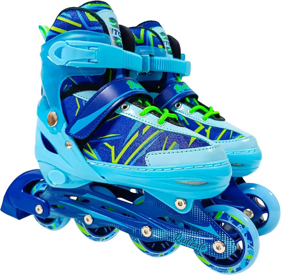 Patins Inline Play Azul - Ajustável 34 á 37 - Unitoys