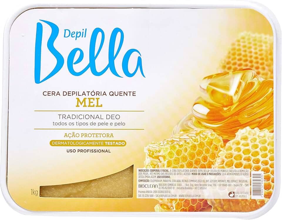Cera Depilatória Mel, Depil Bella, 1Kg